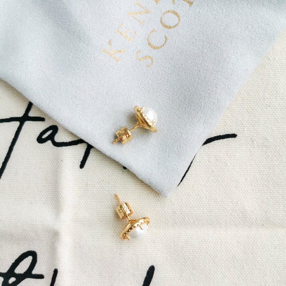 Alicia Bonnie - Earrings The Real Me gold Pearl $58 - Picture 3 of 3